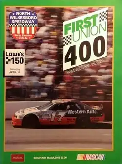 The 1992 First Union 400 program cover, featuring Darrell Waltrip.
