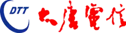 company logo on the left and the calligraphy of the Chinese word "Datang Telecom" on the right