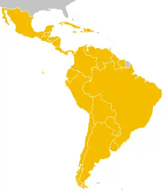 Member nations in Yellow