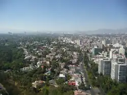 Lomas de Chapultepec facing from Periférico towards Bosques de las Lomas