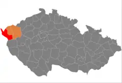 Location in the Karlovy Vary Region within the Czech Republic