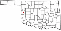 Location of Cheyenne, Oklahoma