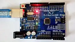 Power LED and Integrated LED on Arduino Compatible Board