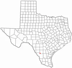 Location of Encinal, Texas