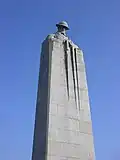 Monument for the World War I soldiers from Canada. The Brooding Soldier in Langemark