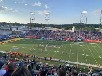 The game's opening kickoff